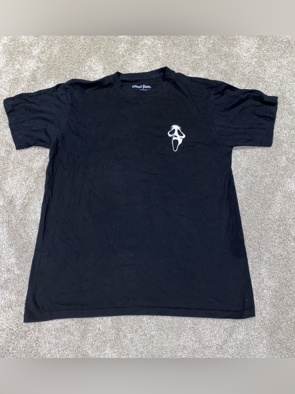 Ghost Face Black Slasher Racing T Shirt Scream Movie Men’s L Halloween